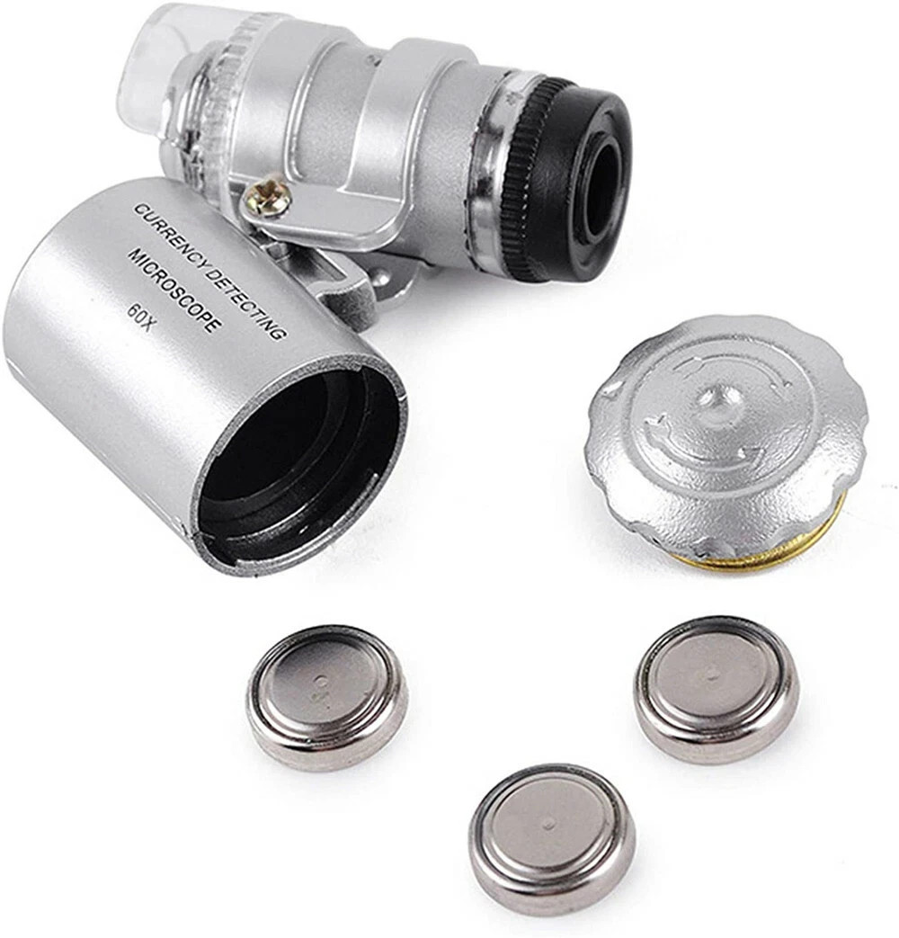 60X Magnifying Loupe Jewelry Jewelers Pocket Magnifier Loop Eye Glass Led Light