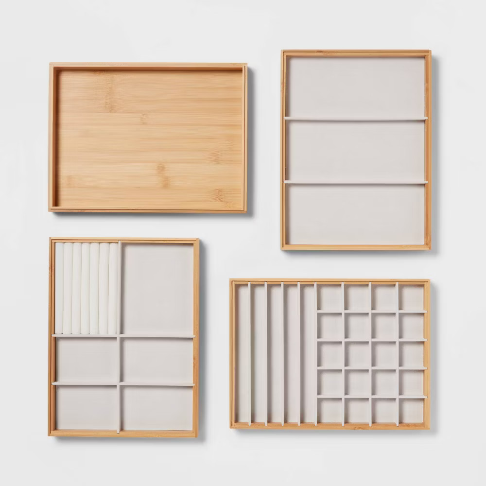 9″ x 12″ Stackable Bamboo Accessory Tray Set with Lid – Brightroom