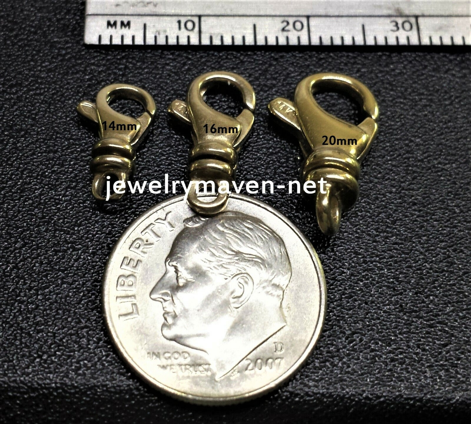 14mm 14k Medium Solid Yellow Gold Swivel Lobster Trigger Clasp Italy