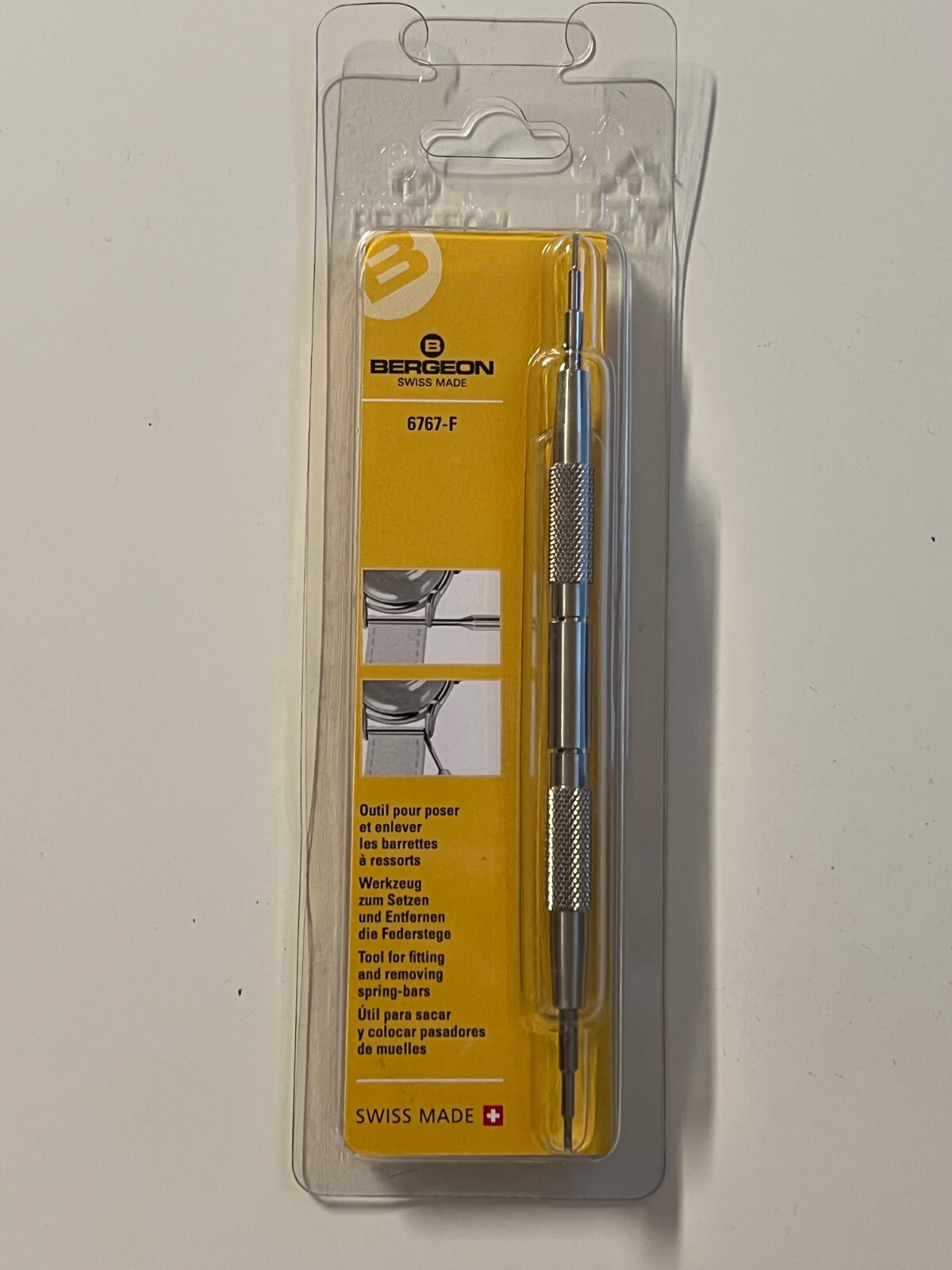 Bergeon 6767-F Spring Bar Tool for Watch Bands or Bracelets Swiss Made