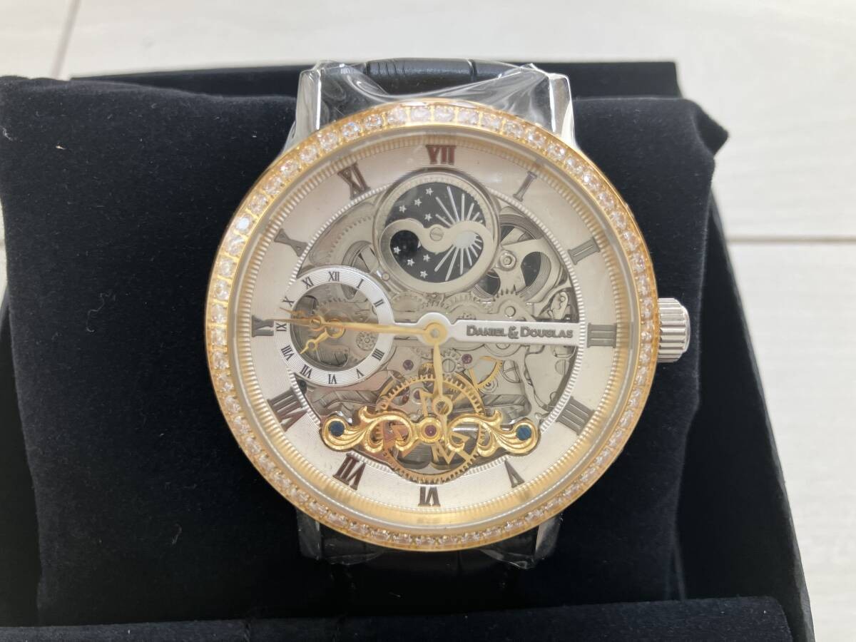 [B1Y] DANIEL DOUGLAS Skeleton Mechanical Watch [t7x]