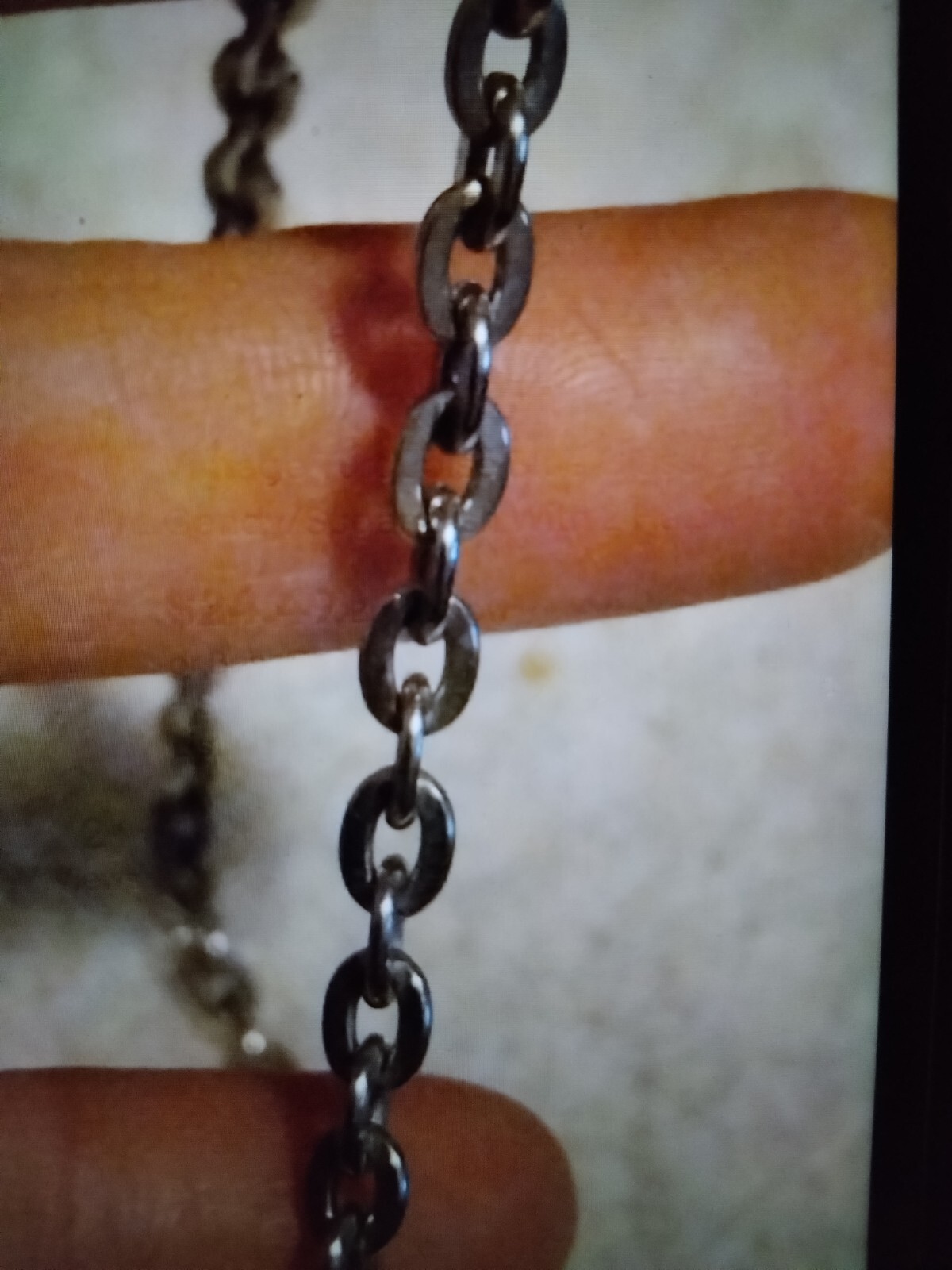 Vintage 18″ Stainless Steel Flat Cable Link Chain Stamped MA S Steel China