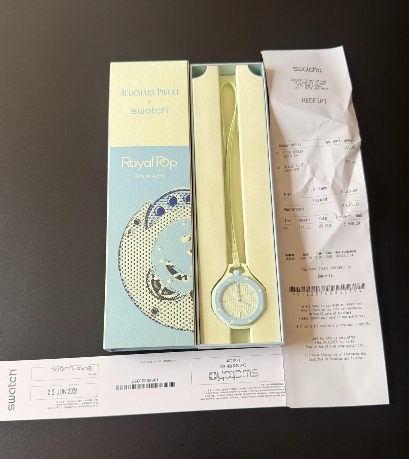 Audemars Piguet x Swatch Royal Pop Blaue Acht Limited Ed