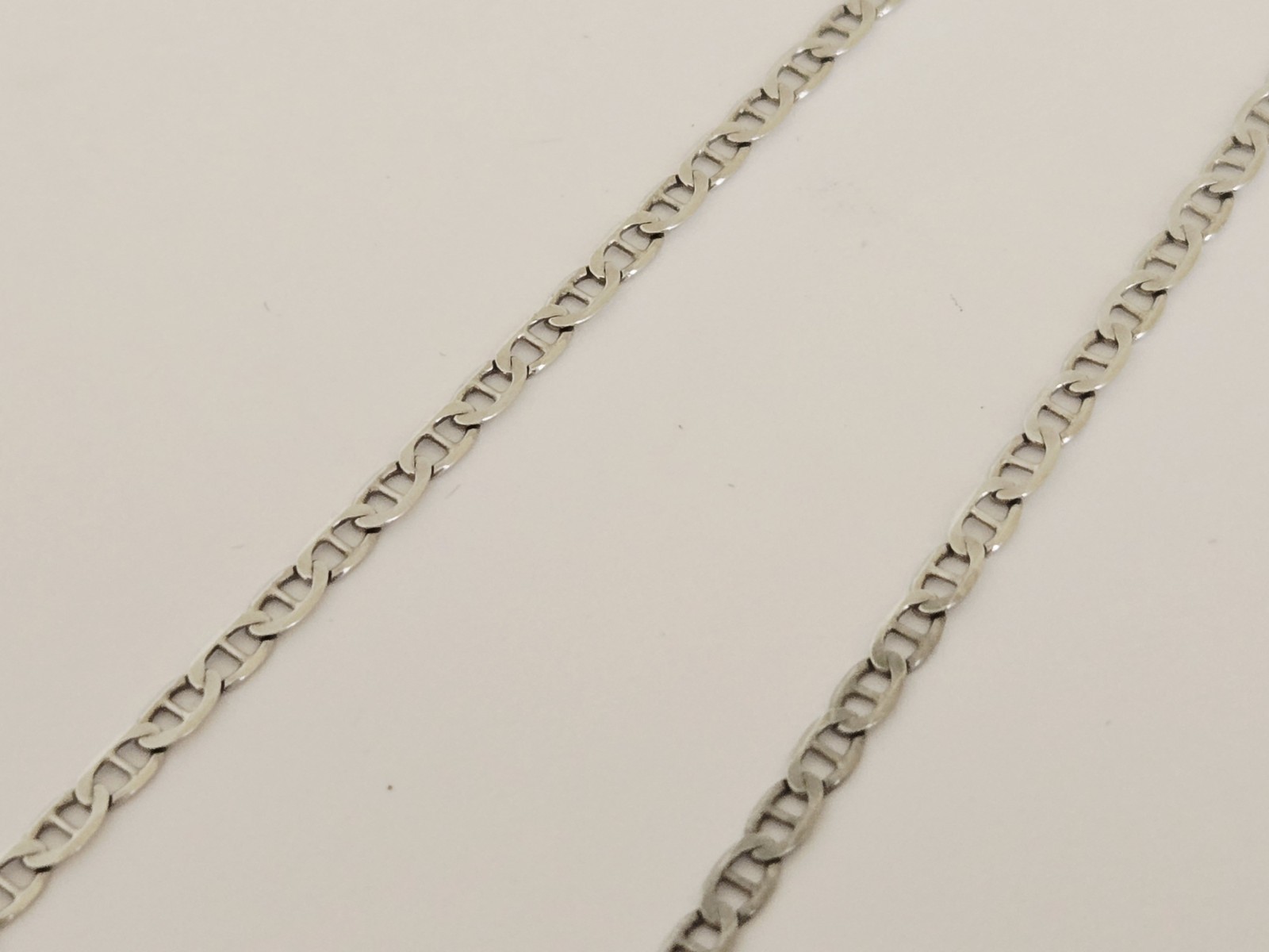 Italy Sterling Silver 18 1/2″ Mariner Link Design Necklace Chain – 1/8″ Wide
