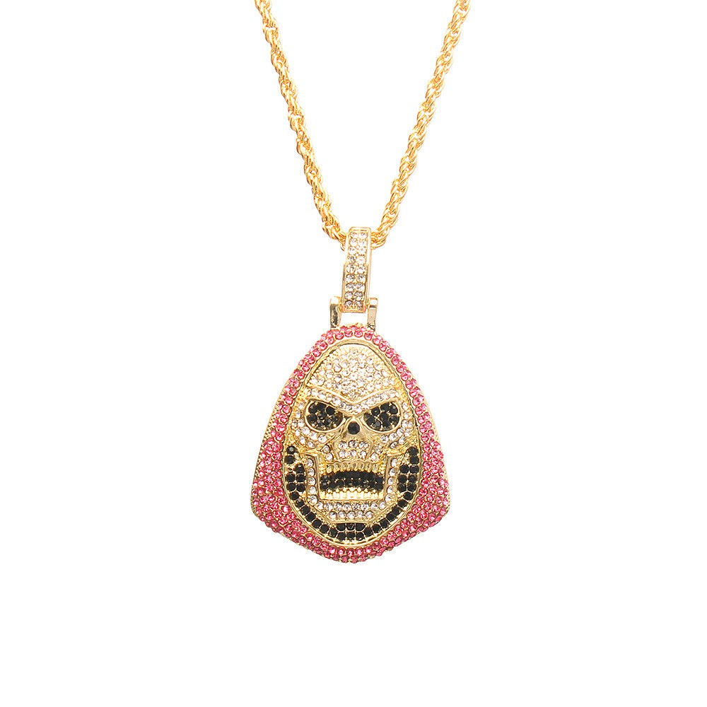Handmade Hooded Skull Cubic Zirconia Pendant With Free Chain