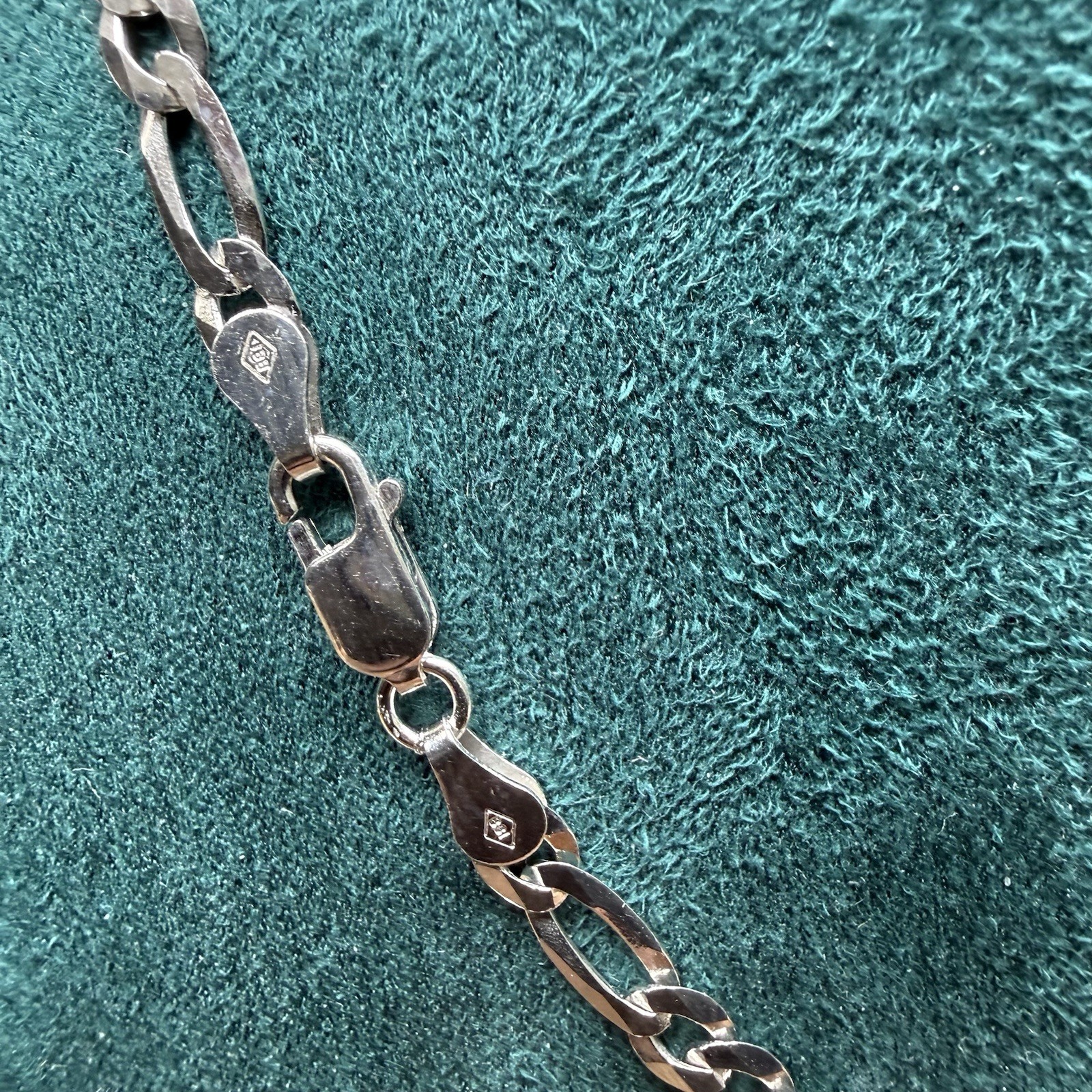 ITALY 925 Sterling Silver FIGARO Chain Necklace 18” 4.3mm