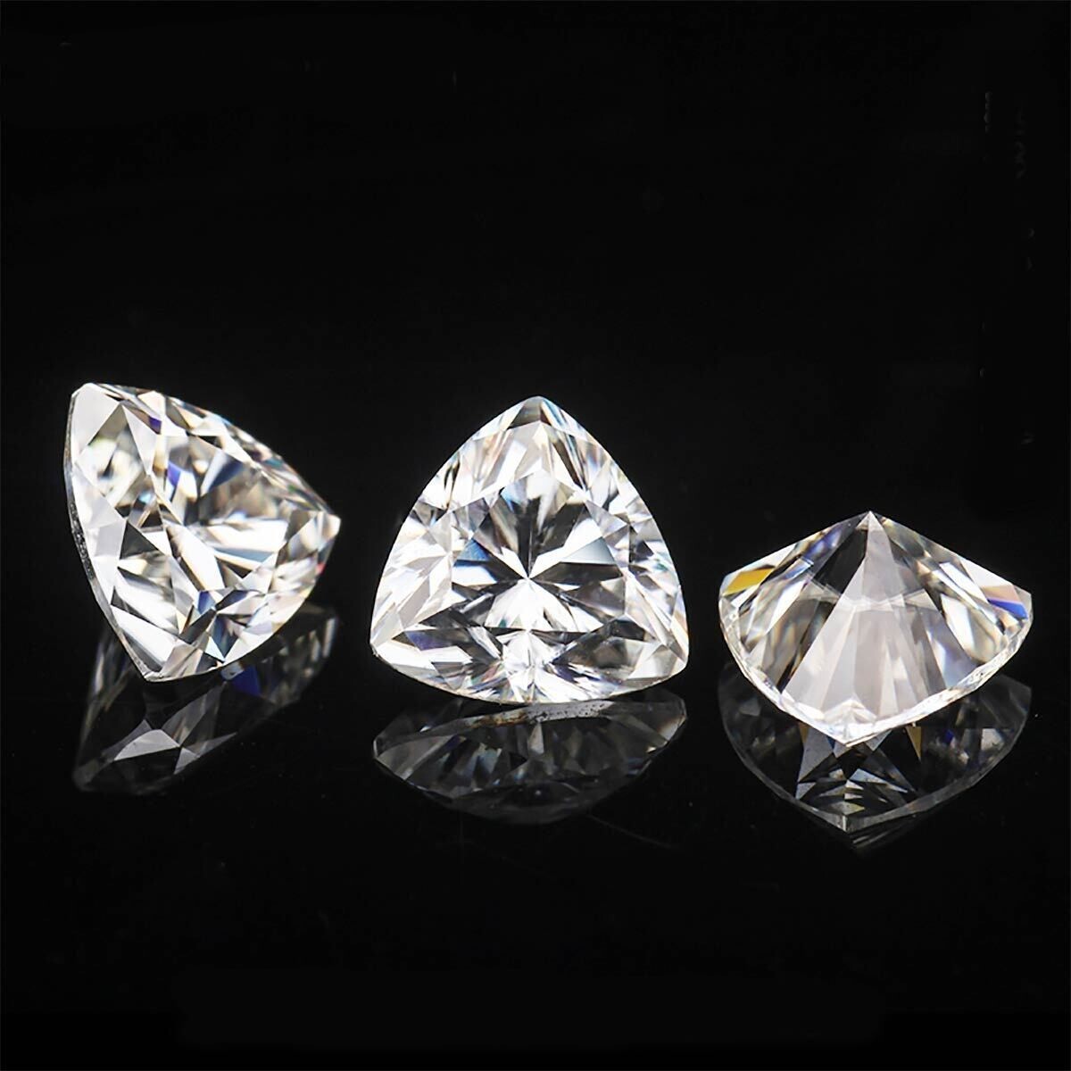 GRA Certified Loose Moissanite Trillion Cut Stones D VVS1 All Sizes