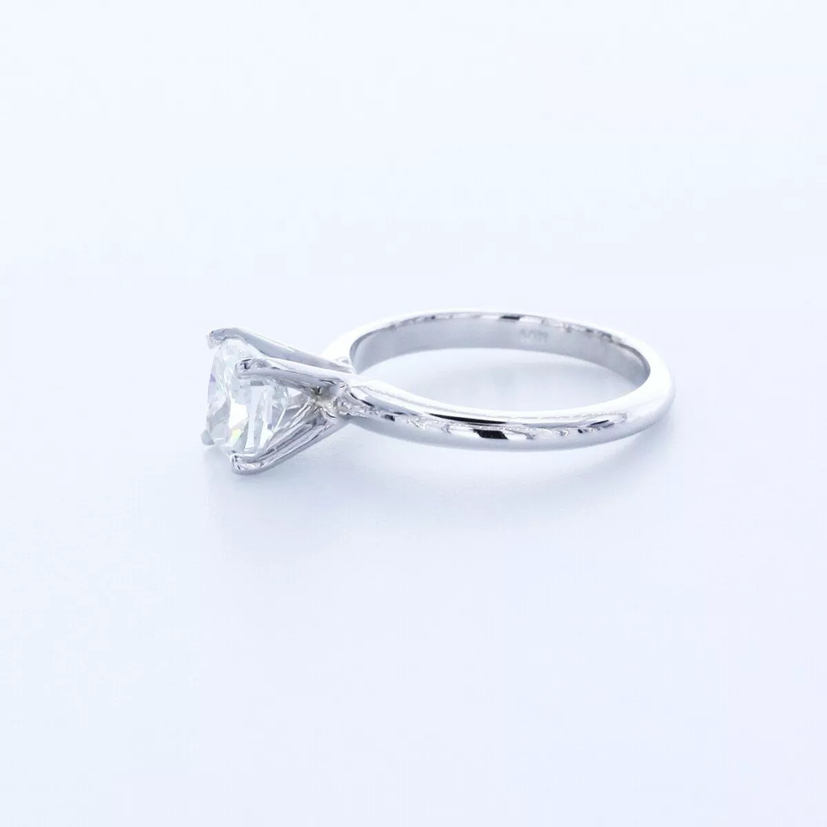 Solitaire Engagement Ring 14K Gold 1.35 Carat Cushion Lab-Grown Diamond D VVS1