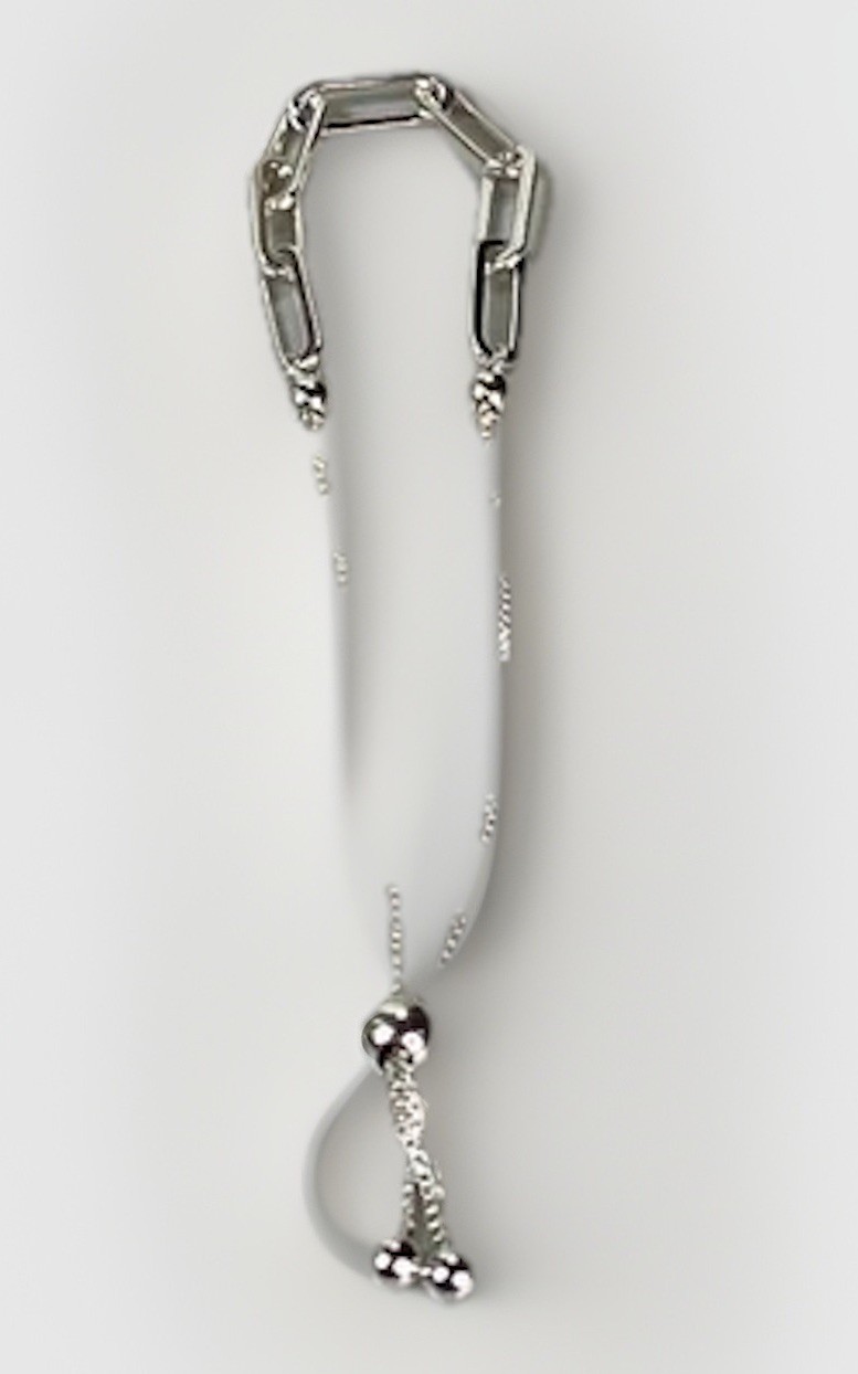 Sterling Silver 925 Paperclip Chain Adjustable Bolo Bracelet 7-9 in