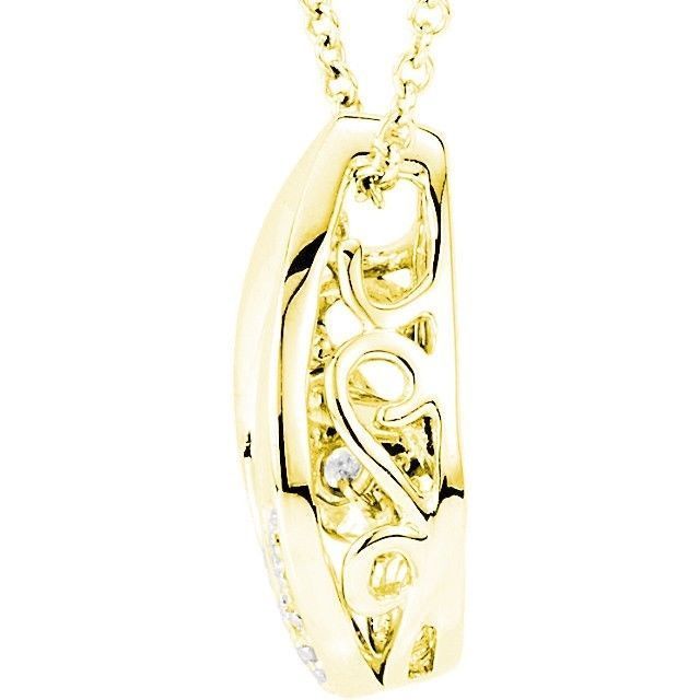 0.60 carat total, 1/2 ct Round Shape center Diamond 14k Yellow Gold Pendant