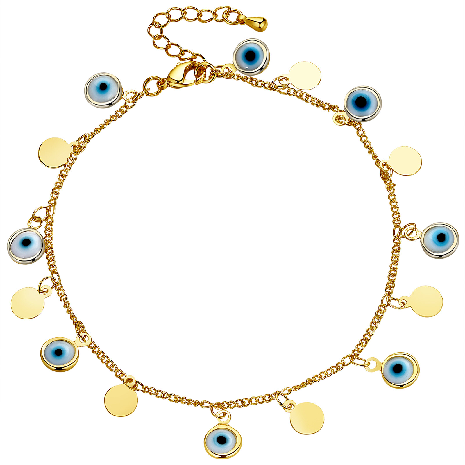 Women Girls Charm Evil Eye Hamsa Palm Good Luck Protection Bracelet Chain Gift