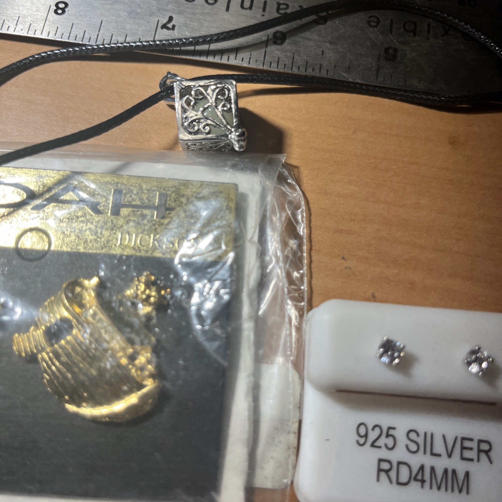 Noahs Ark Set Earrings , Silver studs Earrings , Box necklace