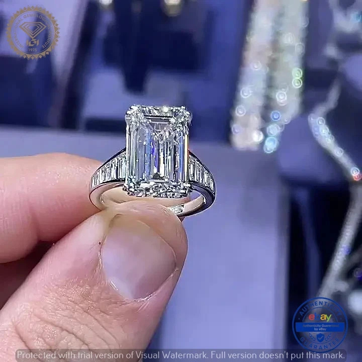 5.20 Ct Radiant Cut VS1 Lab Grown Diamond 14k White Gold Solitaire Wedding Ring