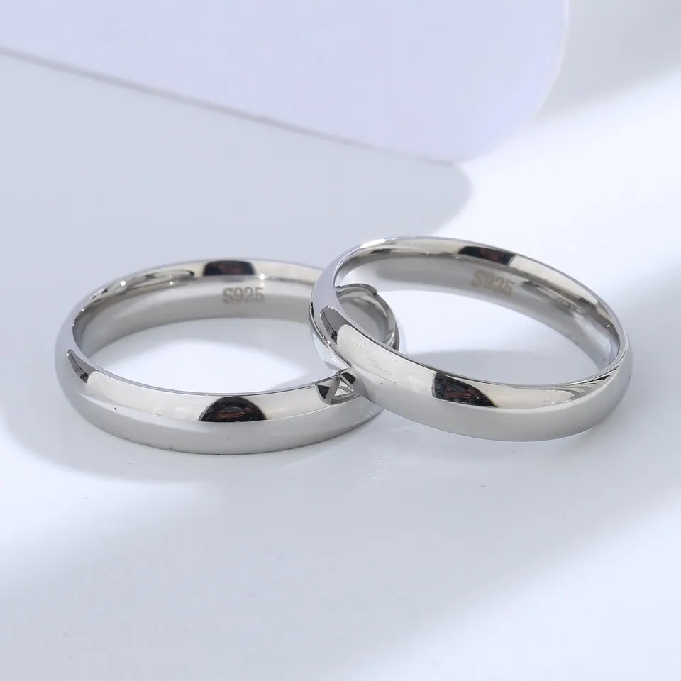 SOLID .925 Sterling Silver Wedding Band Ring For Men And Women Multiple Sizes