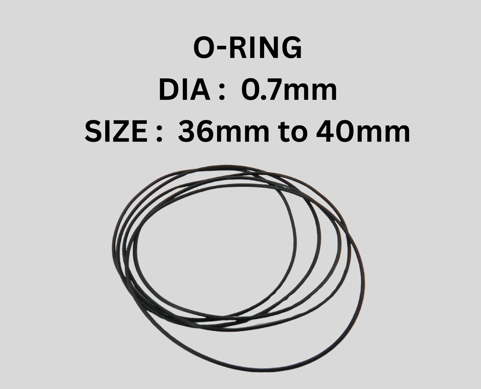 Rubber Watch Case Back O Ring Round Gasket 36mm – 40mm Thick 0.7mm