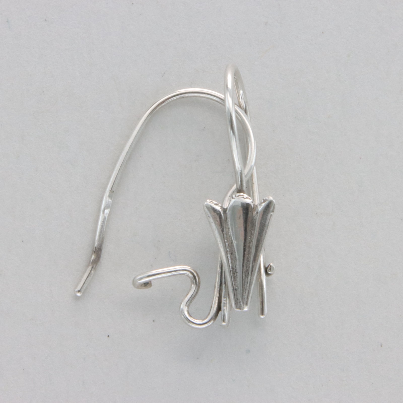 Pair of 925 STERLING SILVER Kidney Wire Hoops Earrings DIY Findings #24