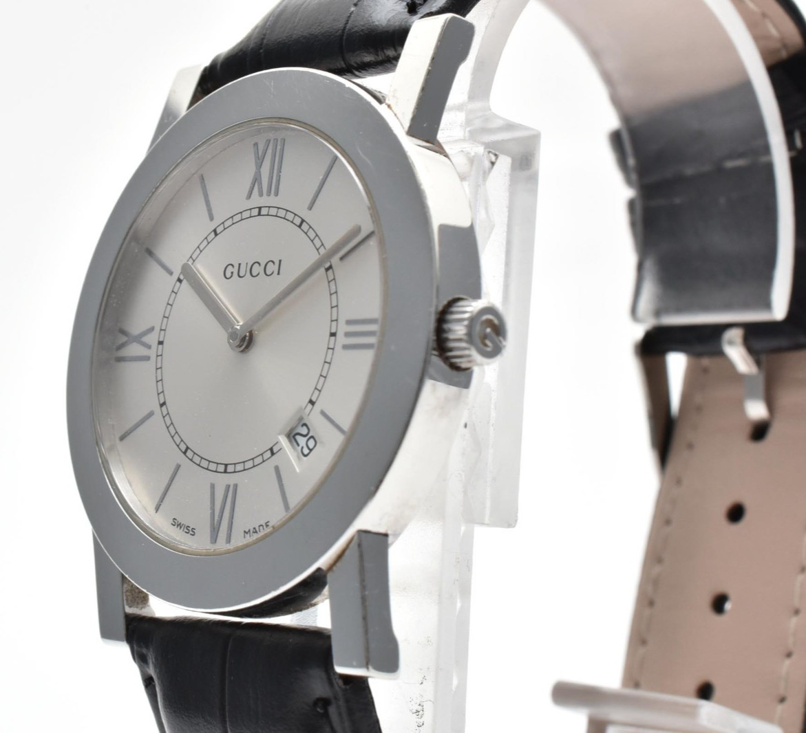 [EXC+5]GUCCI 5200M.1 Silver Dial Stainless Steel Quartz Leather Belt Men’s Watch