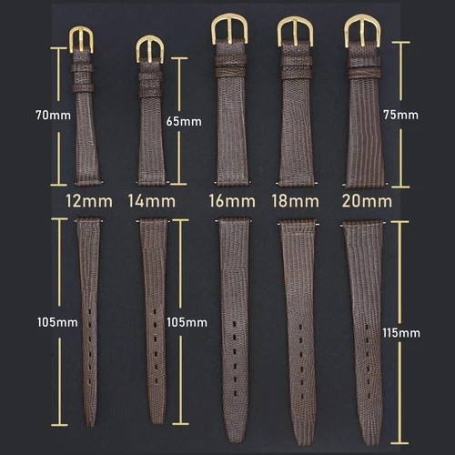 16mm 18mm 20mm Lizard Embossed Calf Genuine Leather Thin and Soft Watch Band