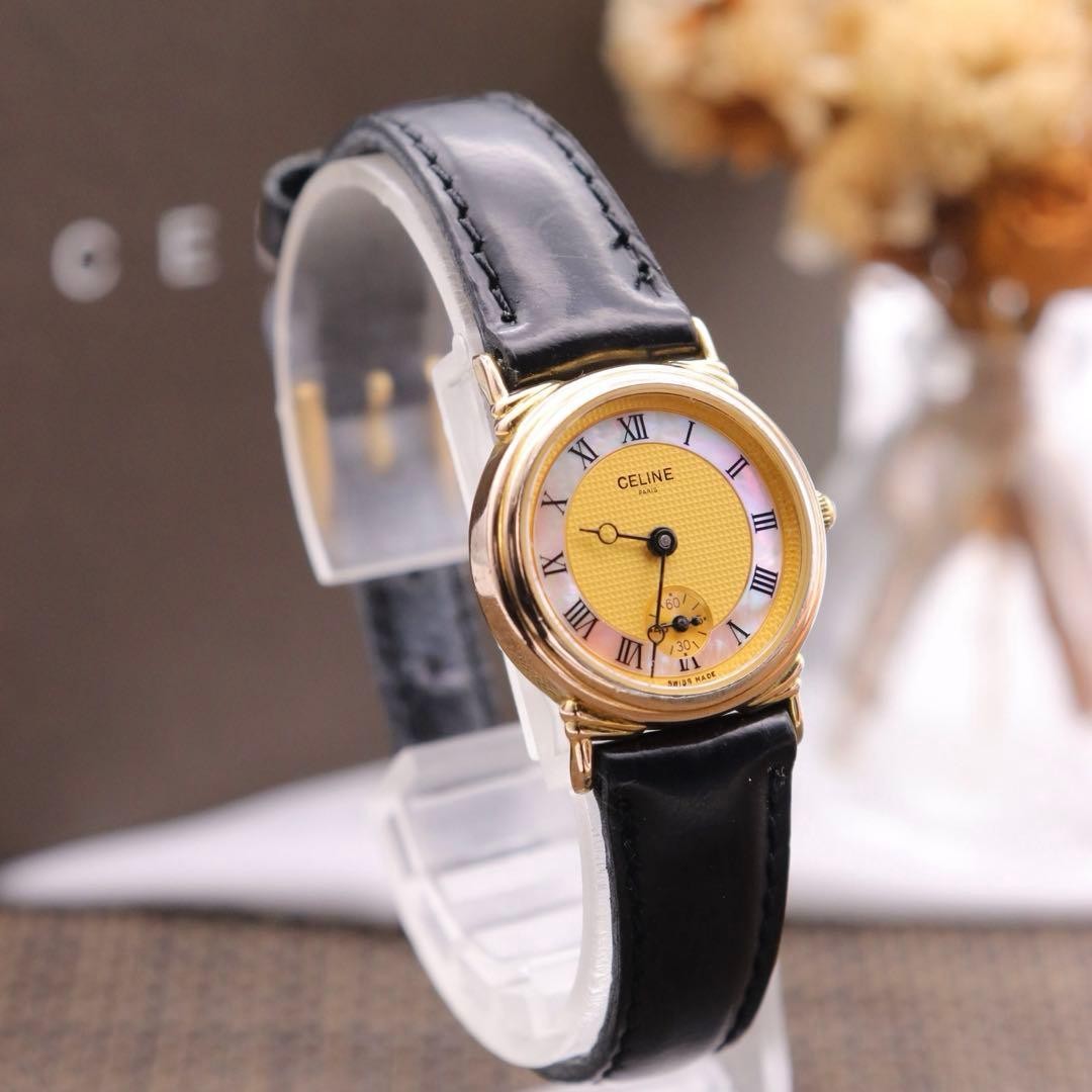 CELINE D2903-3 Small Seconds Watch 22mm New Battery Vintage Working