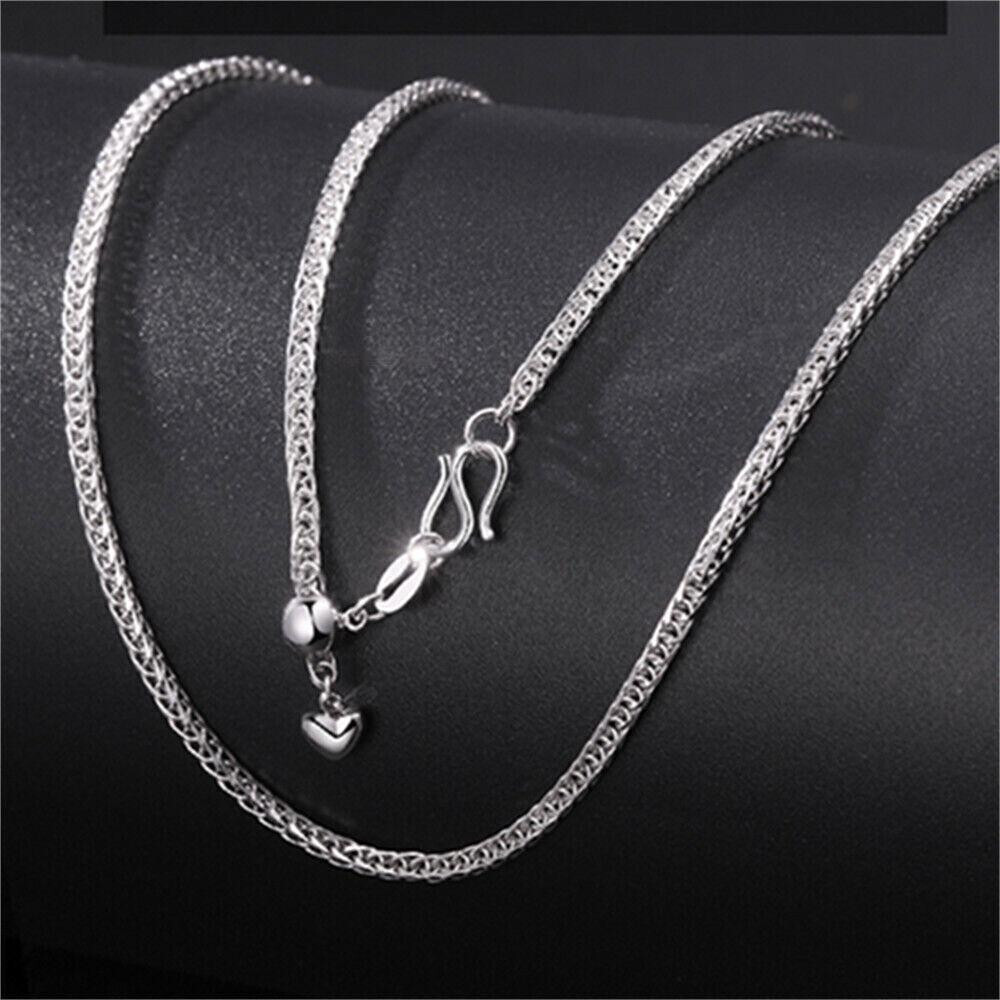 Real Pt950 Platinum 950 Chain Men Women 1.3mm Wheat Adjust Link Necklace