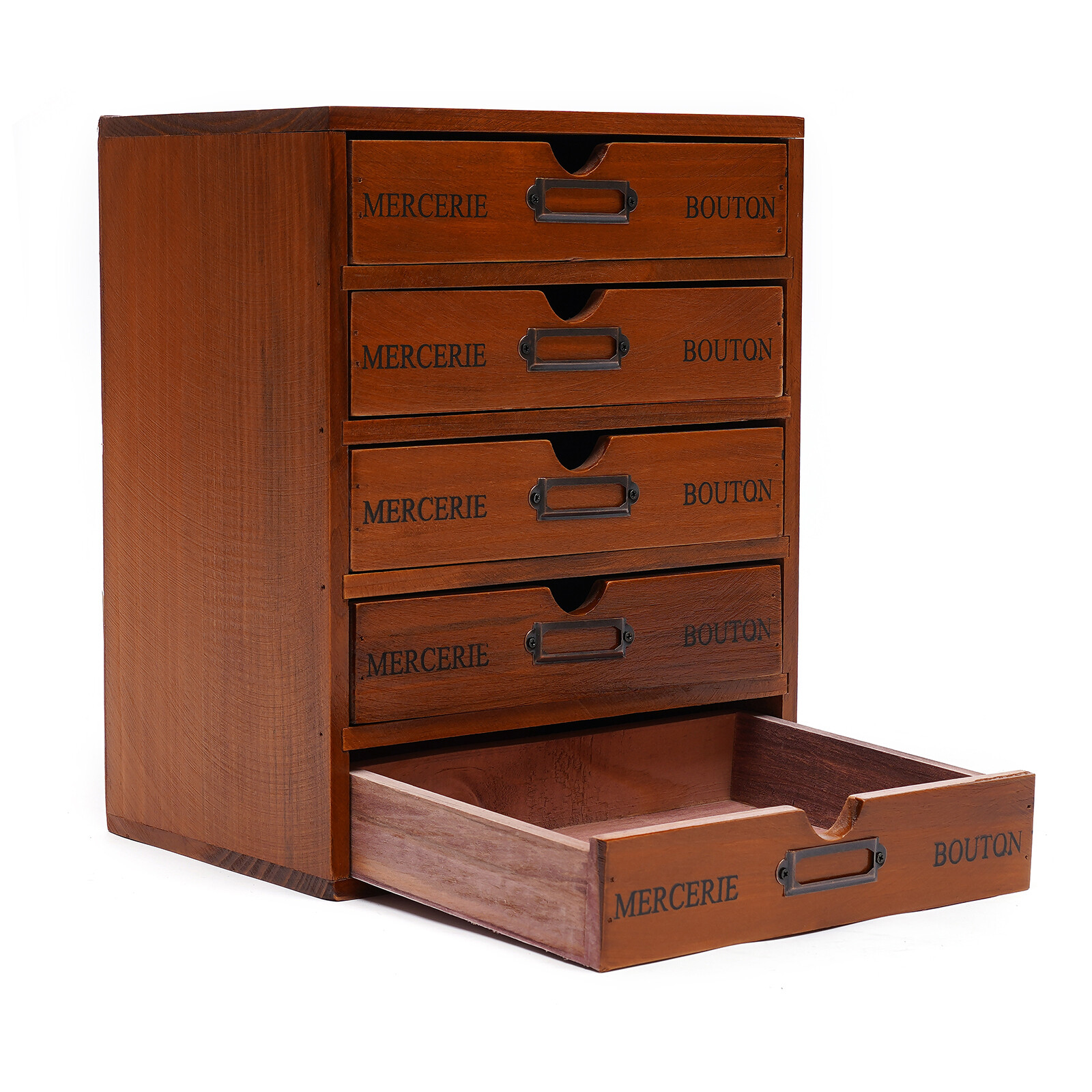 Vintage 5 Layers Large Jewelry Organizer Wooden Storage Box Case With 5 Drawers