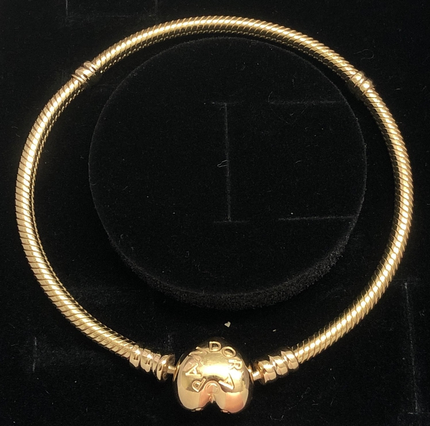 NEW💕 Pandora Moments 14K Solid Gold Heart Clasp Bracelet 559522C00 7.9″/20cm
