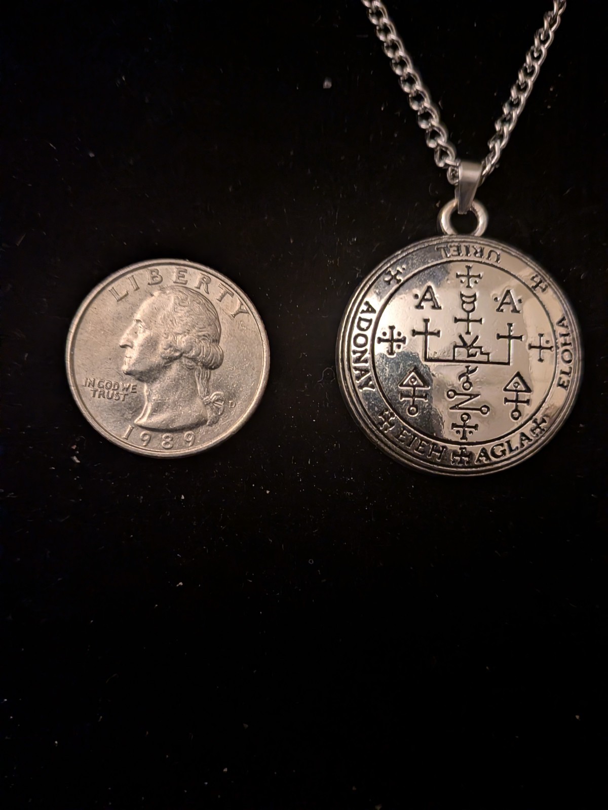7 Archangels Talismans: Seal of Uriel, Pendant, W/20″ Chain, Silver Plated