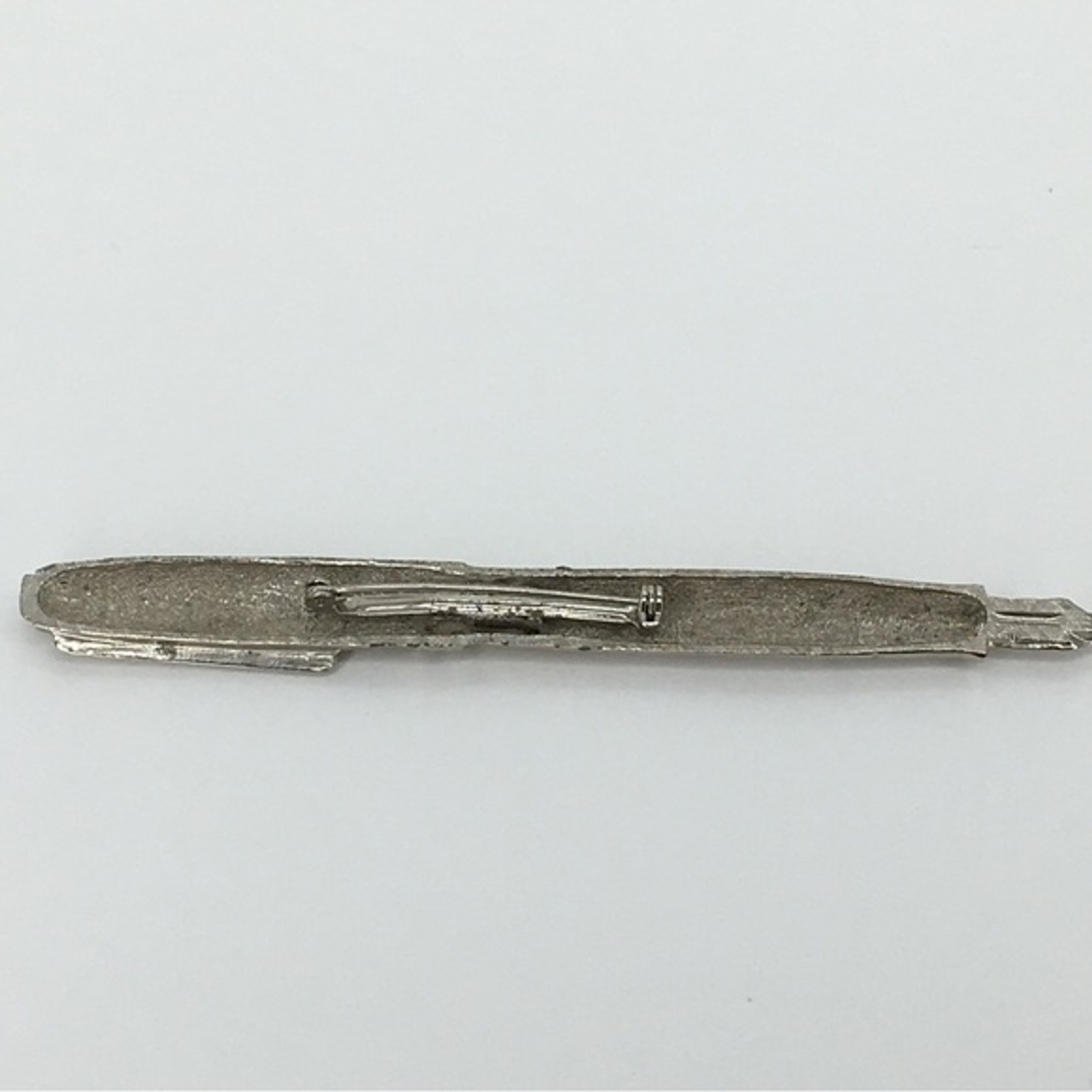 Vtg Large Sliver Tone Statement Fountain Writer Pen Brooch Pin Quirky 1980’s Art