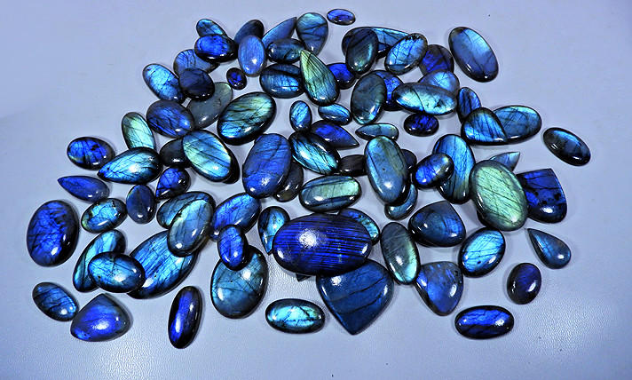 Natural Blue Flash Blue Labradorite Wholesale Cabochon Gemstone Lot