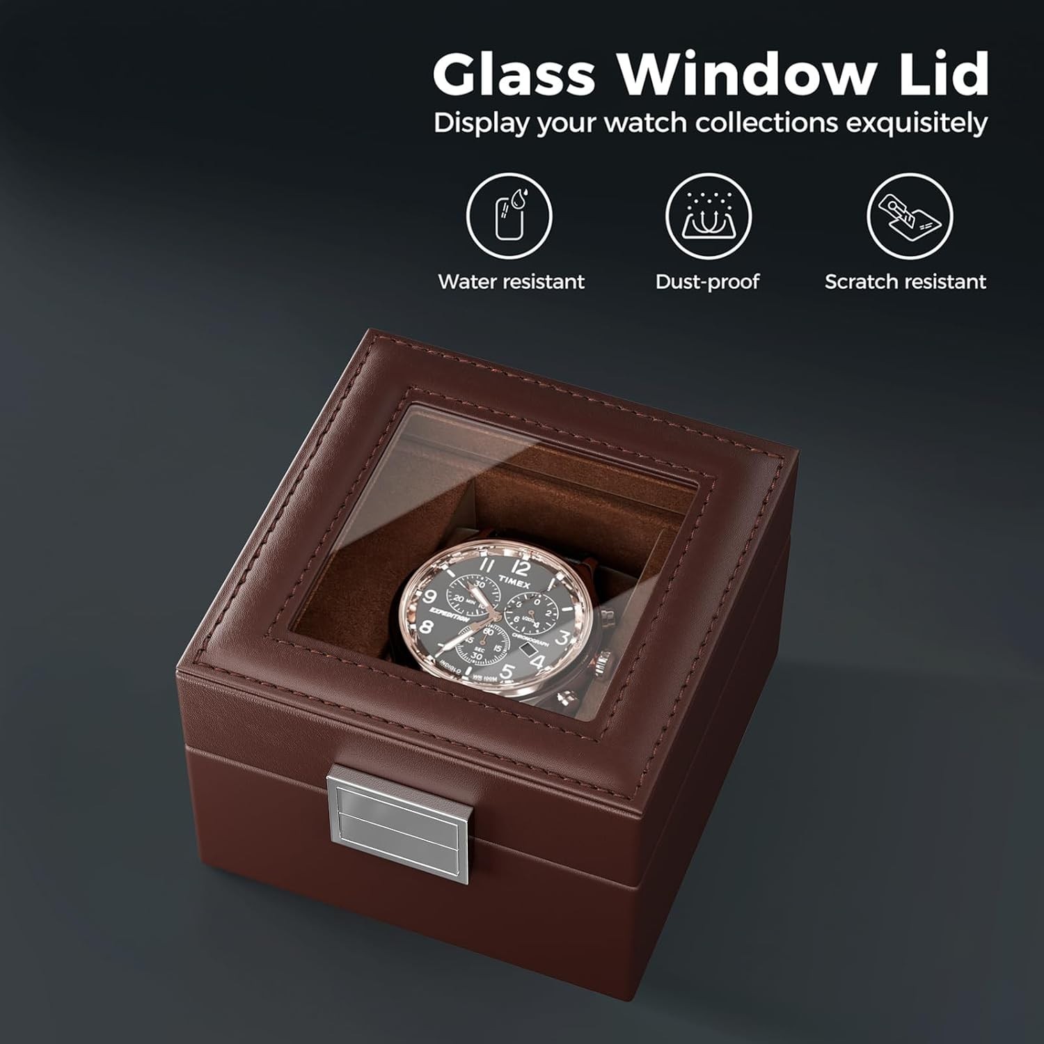 Watch Display Case with Velvet Lining – Perfect Anniversary or Birthday Gift