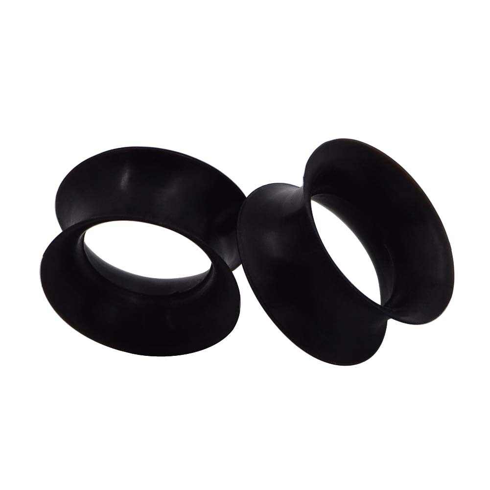 Pair of Ultra Soft Silicone Ear Skin Flesh Tunnels Plugs Gauges Earskin 2g-3/4″