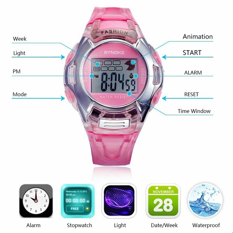 Kids Digital Electronic Watch Waterproof Children Boys Girls Sports LED Watches