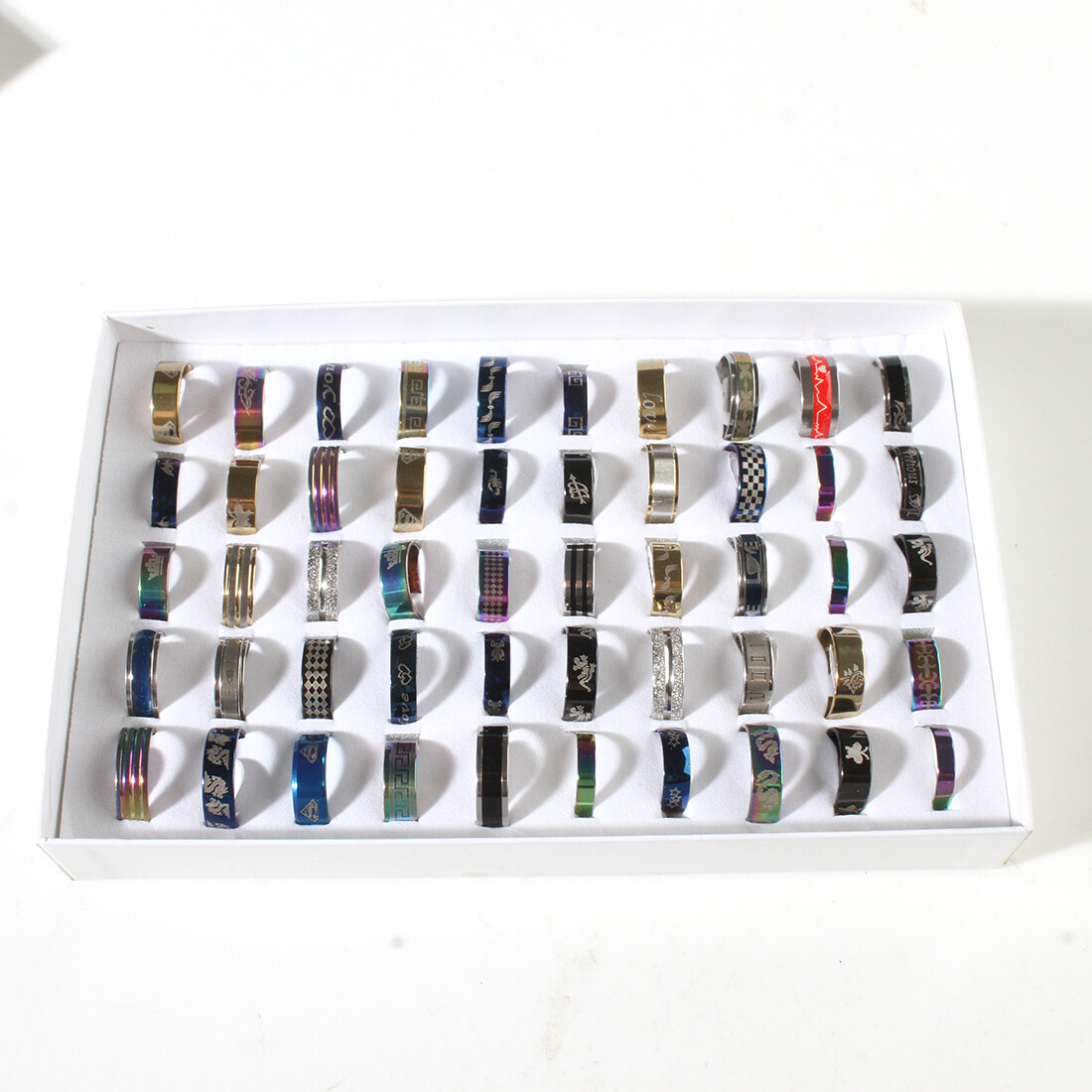 NEW 50pcs Wholesale Bulk Lot Mixed Stainless Steel Rings Men’s Women’s Band Ring