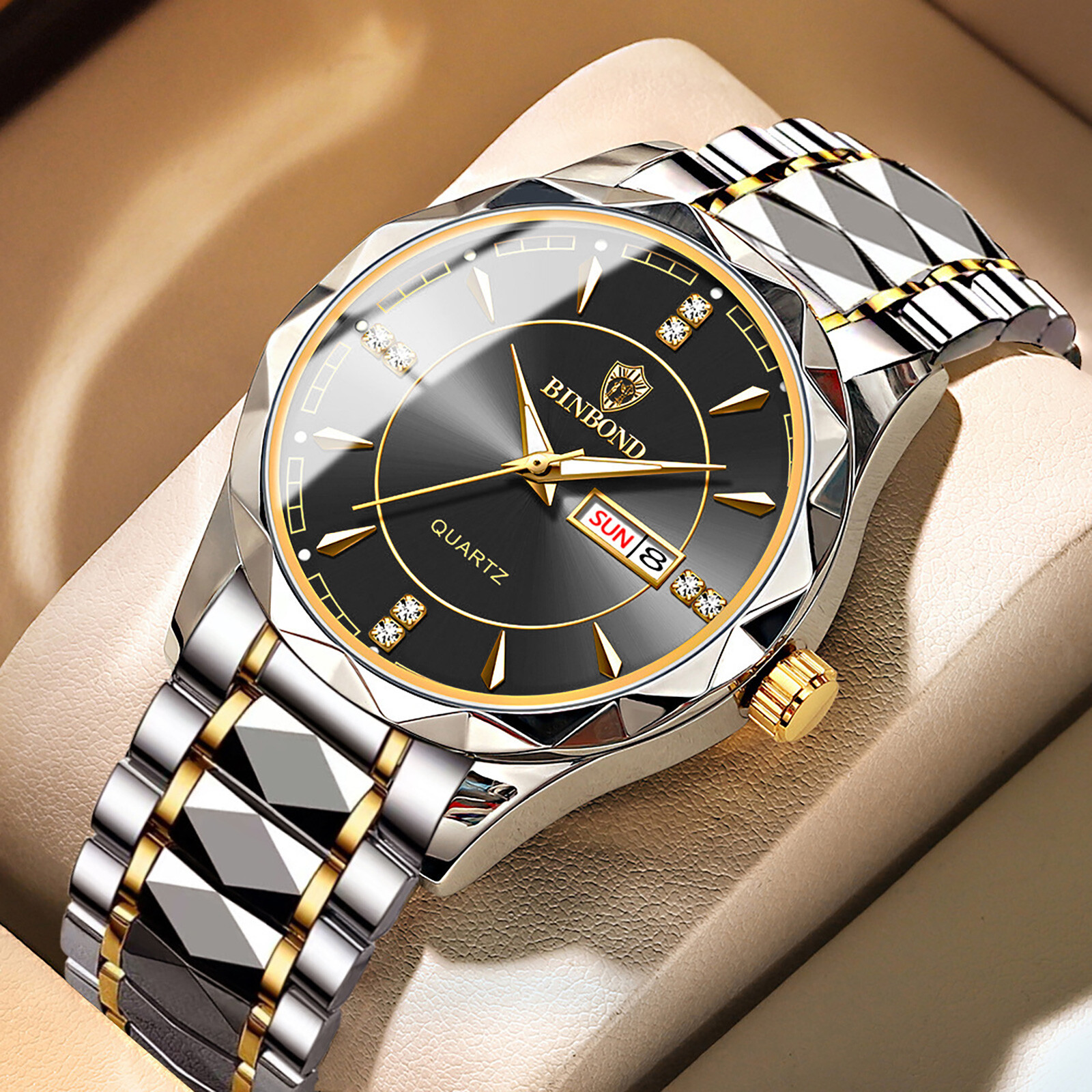 Luminous Men Watch Stainless Steel Quartz Waterproof Classic Business Wristwatch