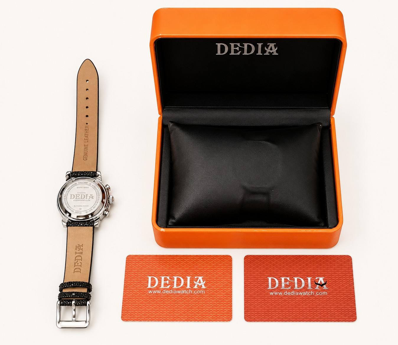 Authentic Dedia Swiss Made 18K Gold Diamond MOP Chronograph Women’s Watch