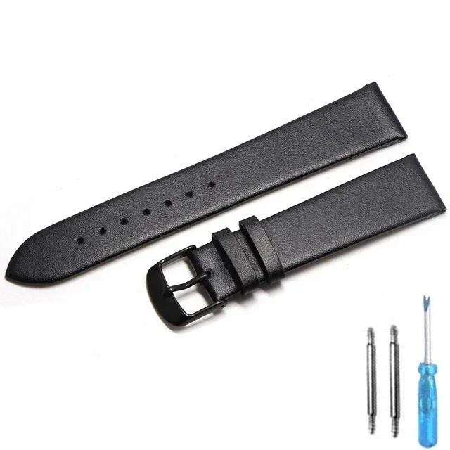 12–22mm Watchband Bracelet Soft Smooth Band Genuine Leather Watch Strap