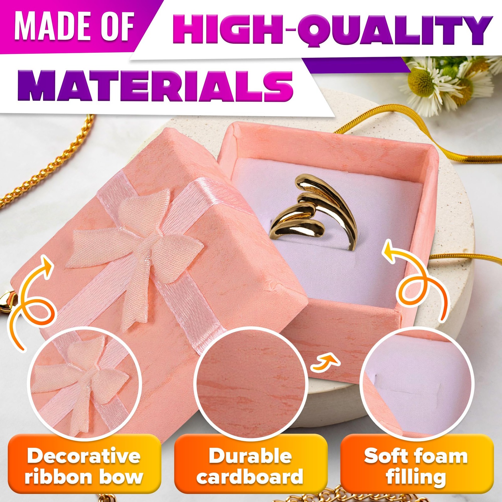 24Pcs Ring Boxes for Jewelry Gift – Ring Boxes Bulk Small Boxes for Jewelry Tiny