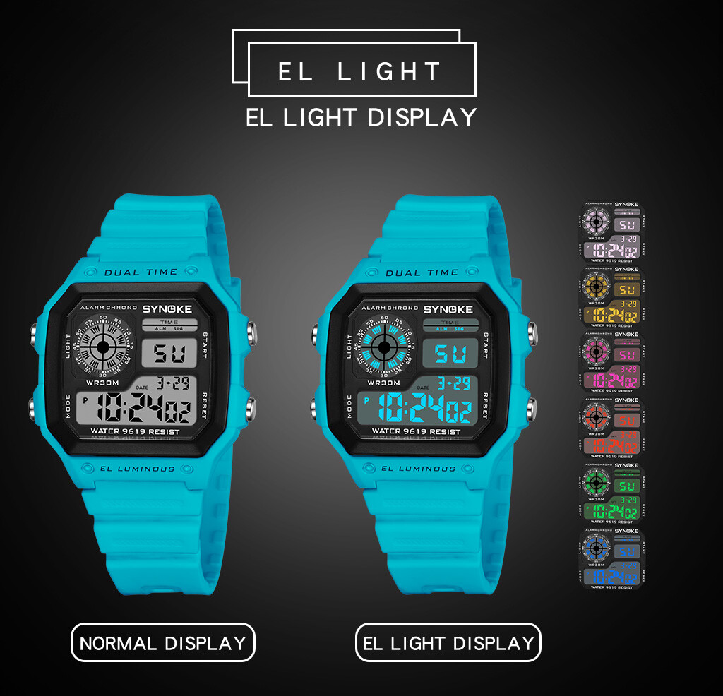 Men’s Military Sports Watch LED Screen Large Digital Face Waterproof Wristwatch
