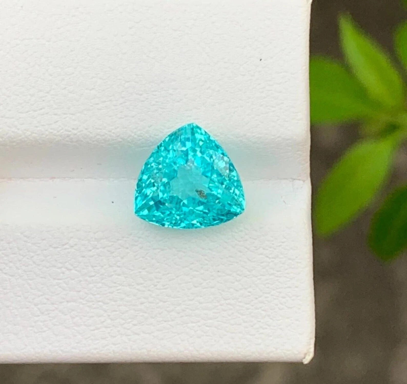 7.21 Ct Certified Natural Blue Paraiba Tourmaline Loose Trillion Cut Gemstone