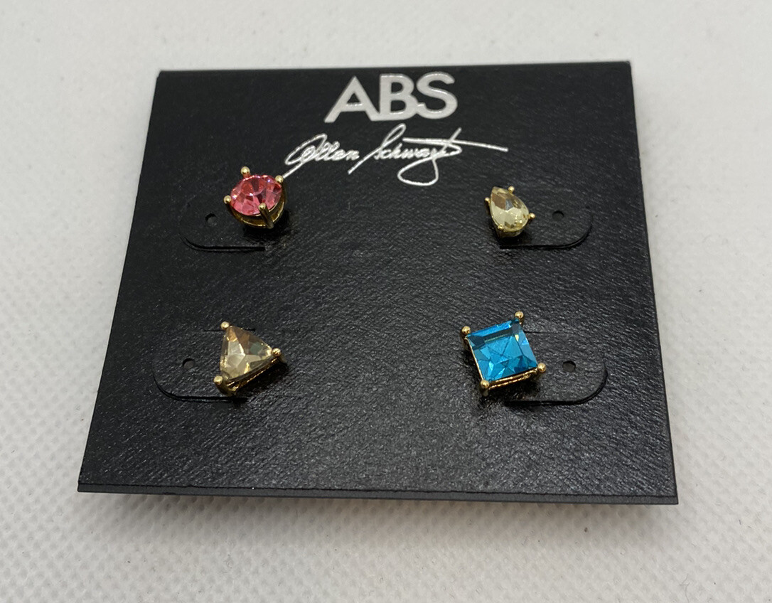 NEW ABS by Allen Schwartz Multicolor Stud Earring Set FREE Shipping