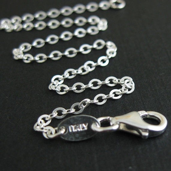 Sterling Silver Necklace – 2.3mm Strong Flat Cable Chain – All Sizes 7-36 Inches