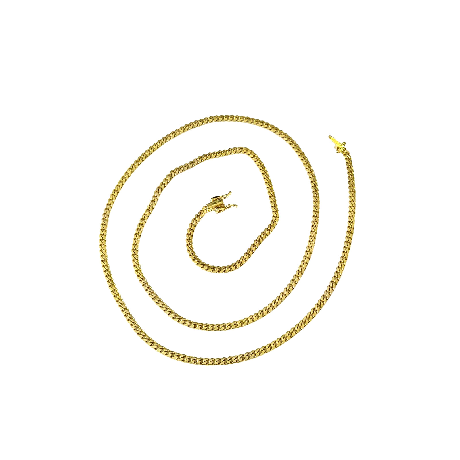 10k Solid Gold Miami Cuban Link Chain 3mm Necklace 18 20 22 24 Inches Men Women