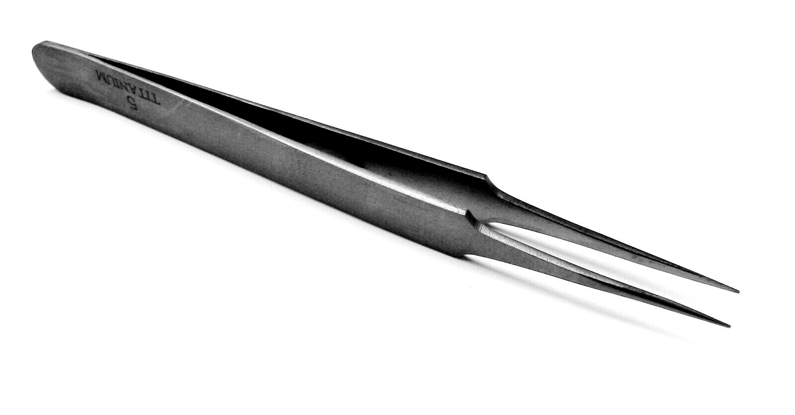 Titanium Tweezers Ultra Fine Tip #5 Non Magnetic Precision Tweezer 4-3/4″ Long