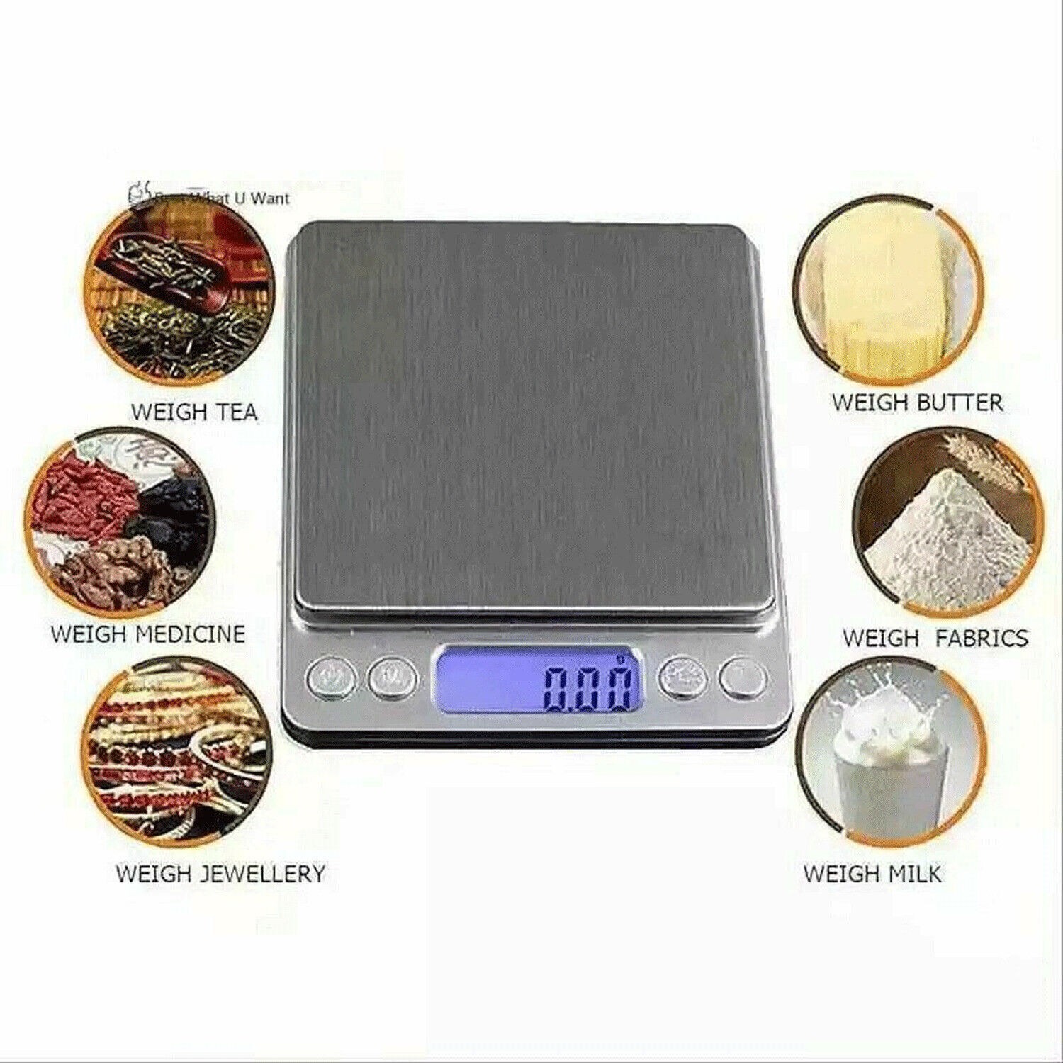 2000g x 0.1g Precision Digital Gram Jewelry Scale LCD Display FE NEW