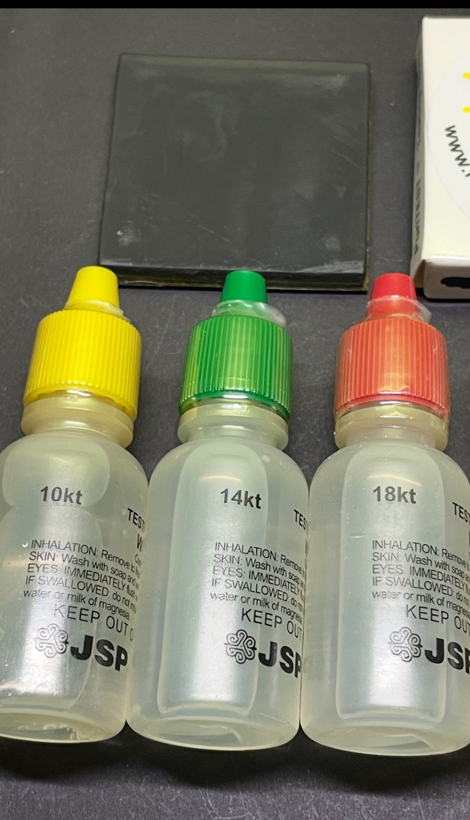Gold Jewelry Testing “10K” , “14K”, “18K” Acid + Neutralizer + ” test stone”