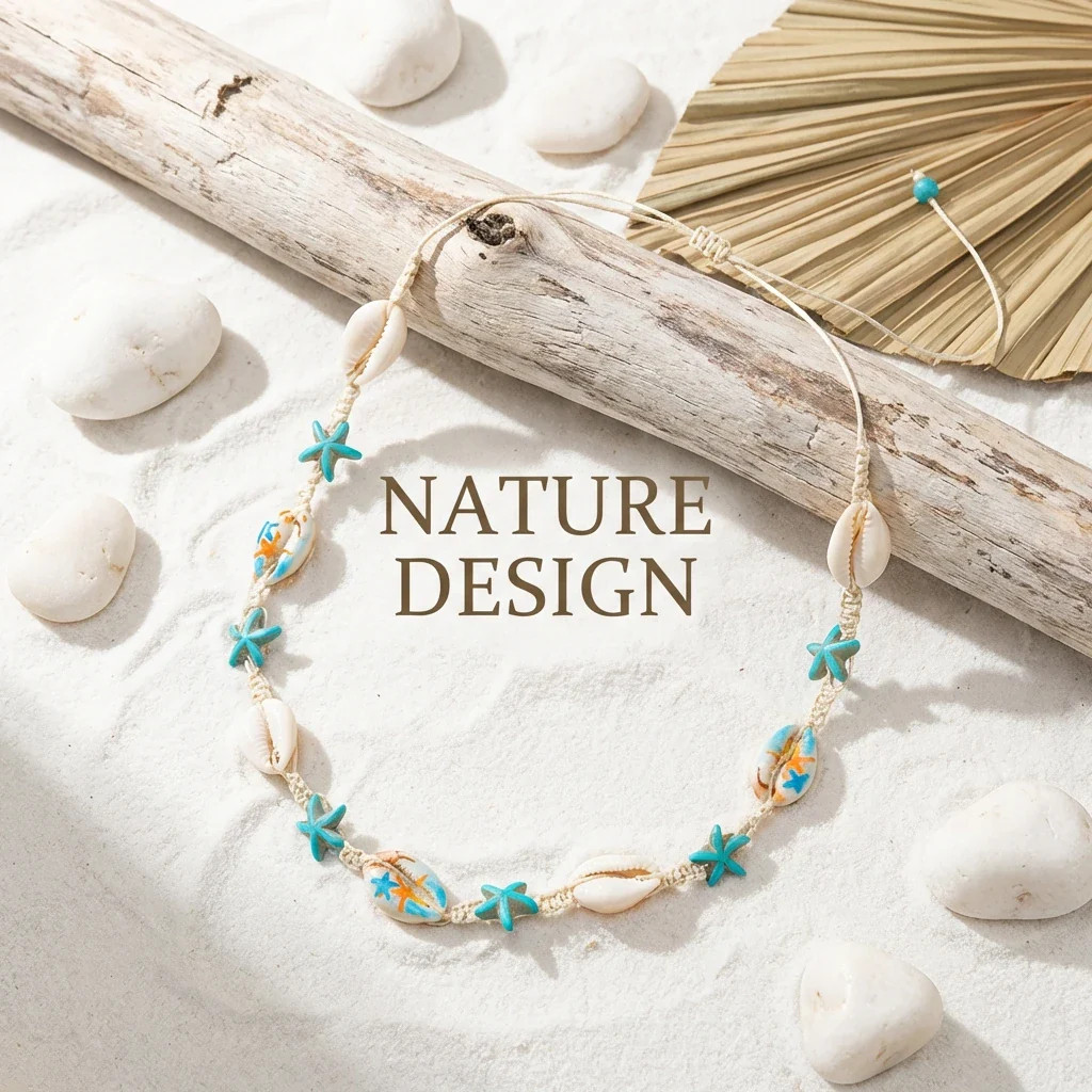 2026 Summer Boho Cowrie Shell Choker Necklace for Women Girls Y2K Cute Blue Star
