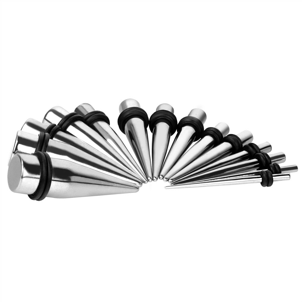 64Pcs Taper Kit Set Tunnel Gauges Acrylic Plug Ear Stretching Expander 14G-00G