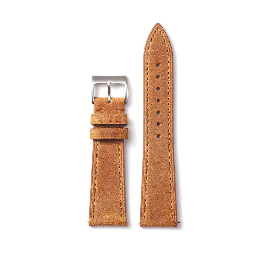 Premium Brushed Cowhide Genuine Leather Watch Band Strap 18-22mm Quick Release