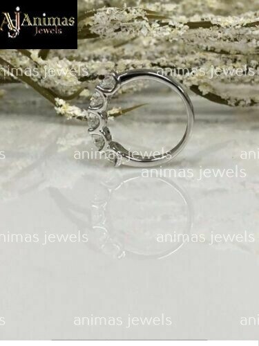 3CT Moissanite 5-Stone Anniversary Ring Wedding Band Real Sterling Silver Size 6