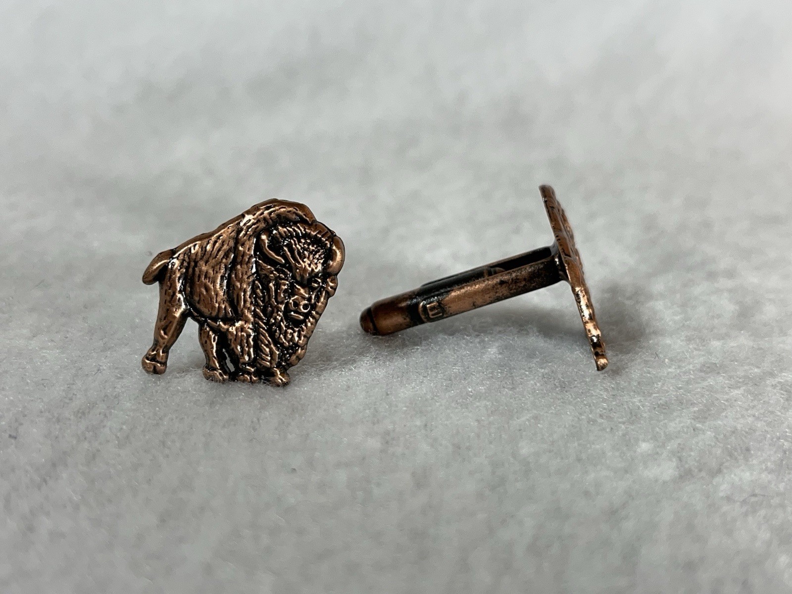 Buffalo Trace Standing Bison Copper Cufflink Pair In Box (see Description**)